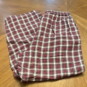 Nautica Red and White Plaid Pajama Sleepwear Pants